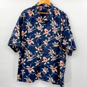 Arrow Short Sleeve 110% Cotton All Over Floral Print Button Down Shirt Size XXL